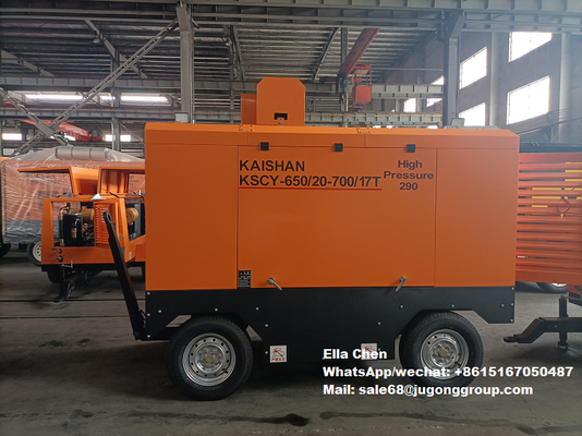 KSCY-650/20-700/17 18m3/Min 650CFM 20bar 17bar Sekrup Gas Putar Portabel Kompresor Udara Sekrup Kompresor Udara